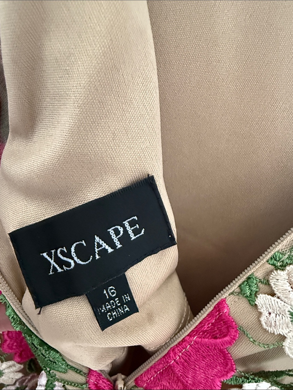 Xscape Fuchsia & Green Floral Lace Midi Dress - Picture 5 of 7